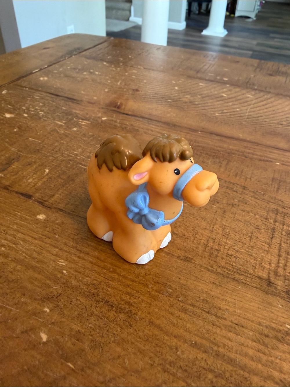 Fisher Price Little People camel with blue bow as is
